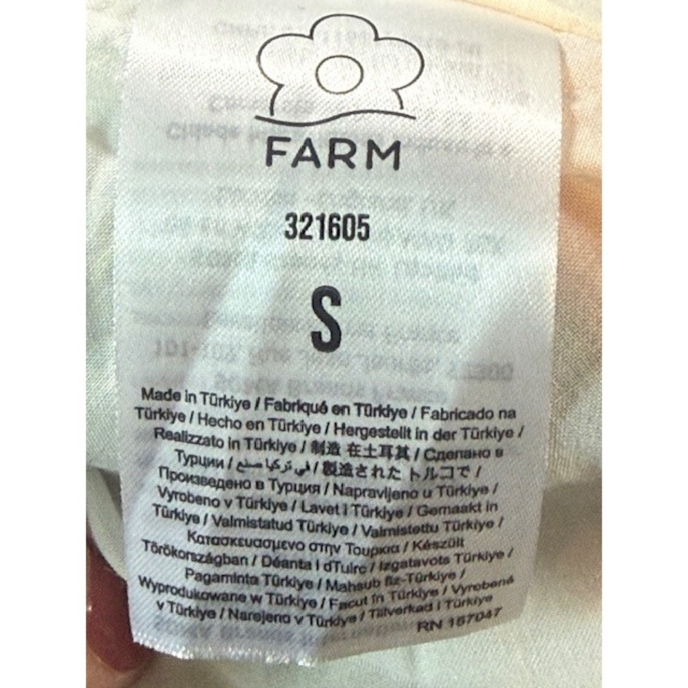 Farm Rio Bloom Garden Mini Dress S Off-White Floral Smocked Puff Sleeve NWT - Picture 10 of 11